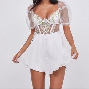 For Love And Lemons White Floral Mini Dress